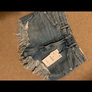 Zara high rise jean shorts